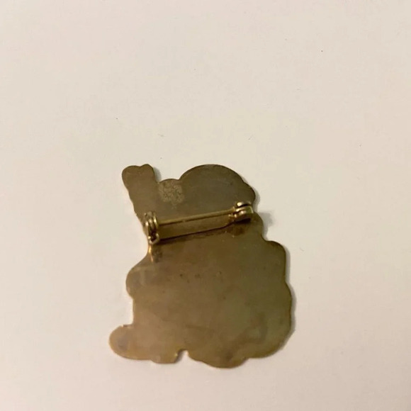 Vintage Santa Claus Pin Red White and Black Enamel Waving Santa Claus Brooch - Picture 9 of 12